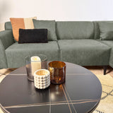 Corner sofa Davidson Microfiber Green with compact lounge - Right 