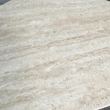 Coffee table set of 2 Jimi travertine top with walnut base 