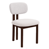 Japandi Dining Chair Miyo Bouclé Ivory - Walnut Look Frame 