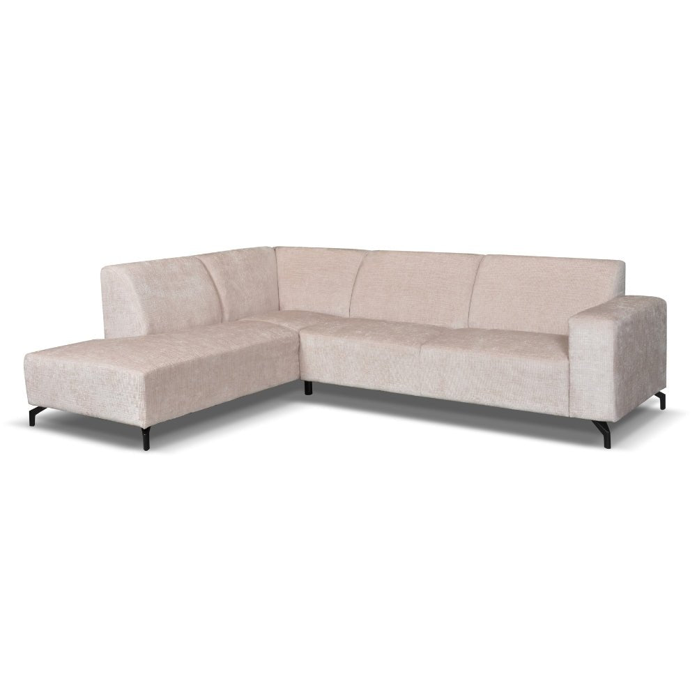 Corner sofa Manon with Chaise Longue Left Chenille Beige