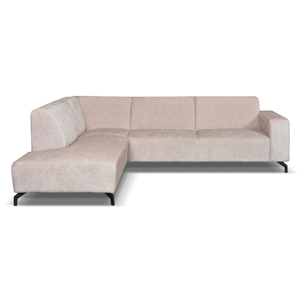 Corner sofa Manon with Chaise Longue Left Chenille Beige