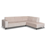 Corner sofa Manon with Chaise Longue on the right Chenille Beige