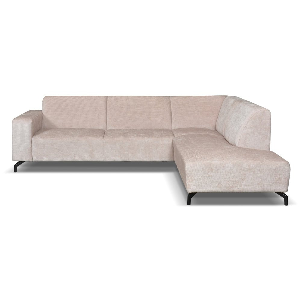 Corner sofa Manon with Chaise Longue on the right Chenille Beige