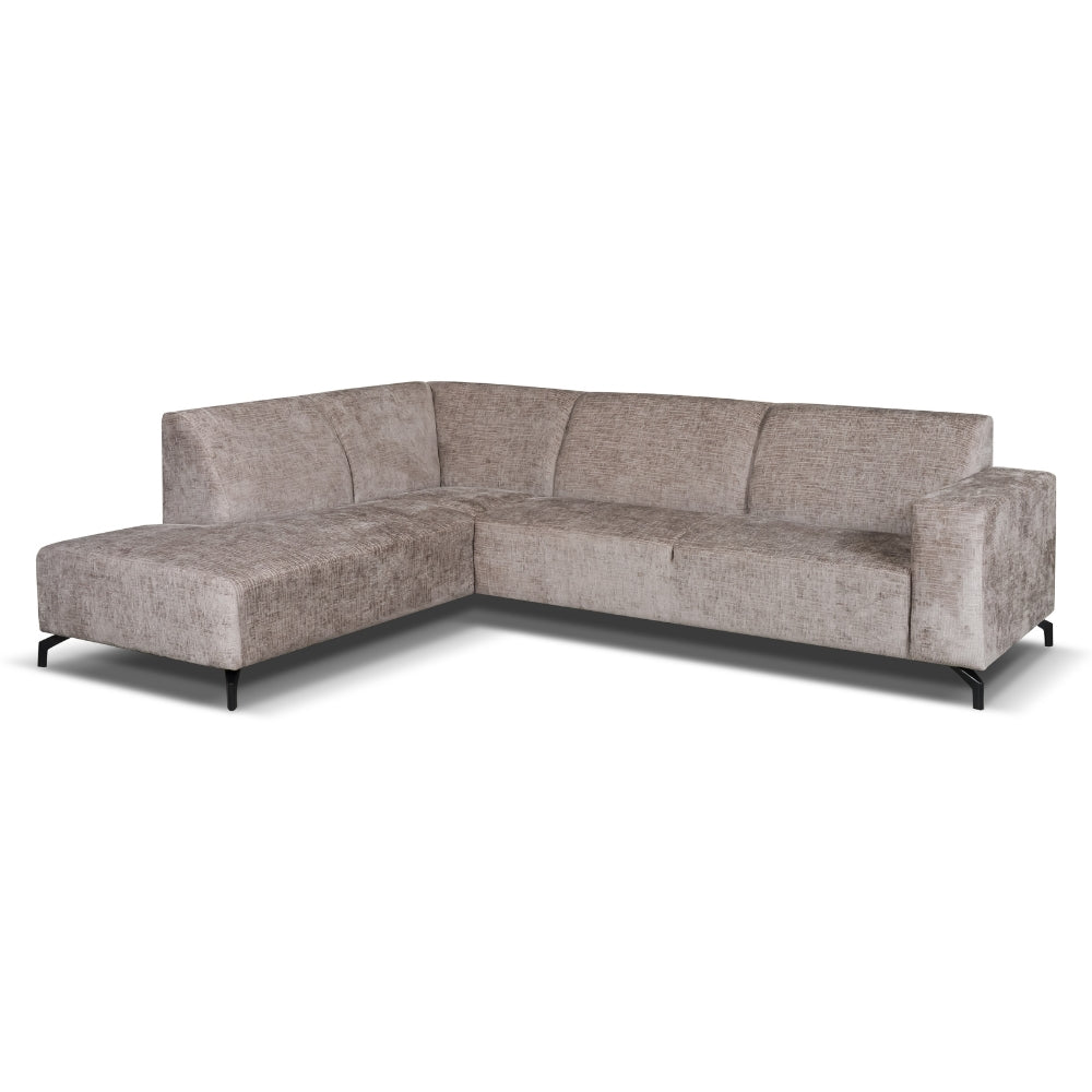 Corner sofa Manon with Chaise Longue Left Chenille Taupe