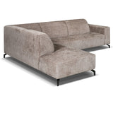 Corner sofa Manon with Chaise Longue Left Chenille Taupe