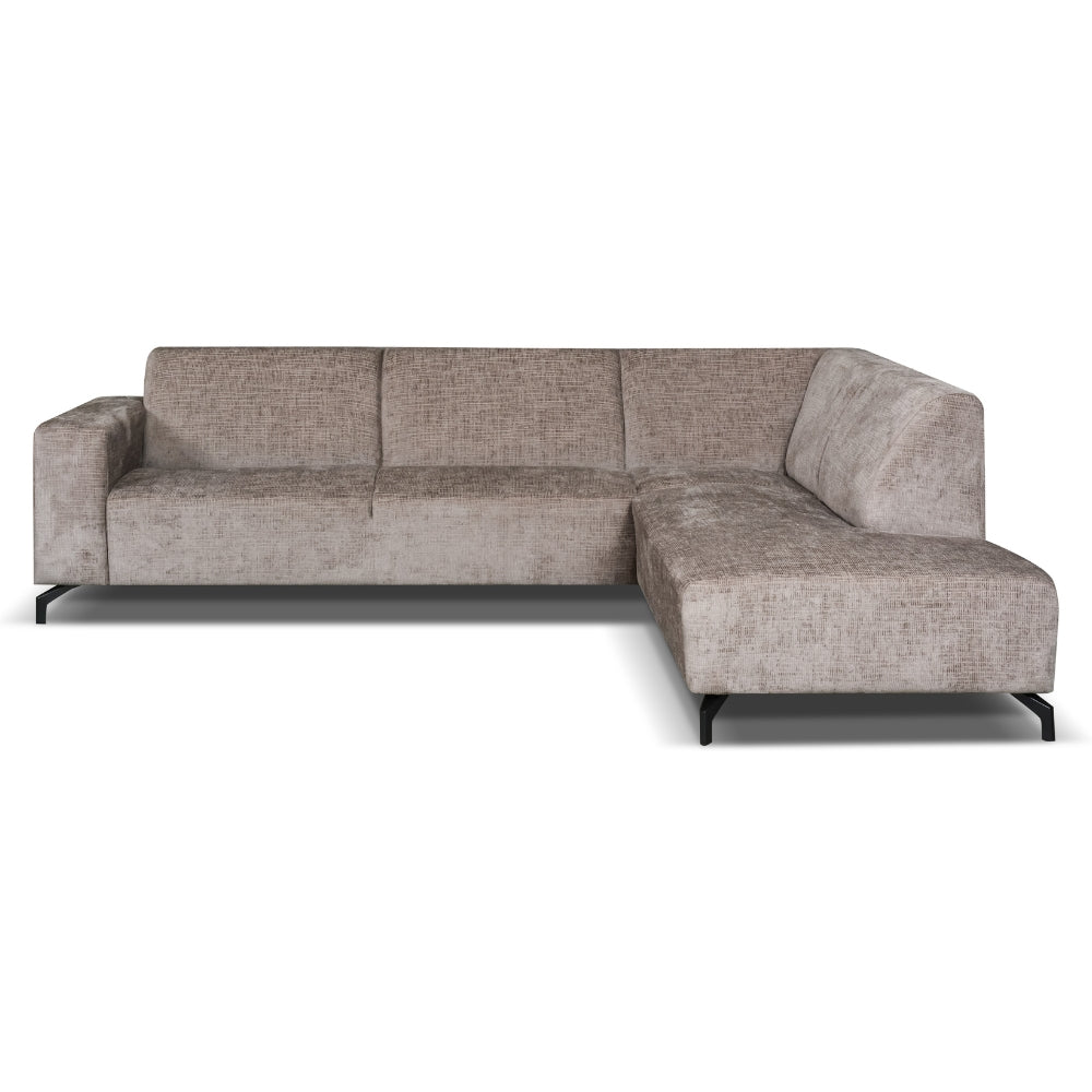 Corner sofa Manon with Chaise Longue on the right Chenille Taupe