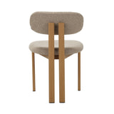 Japandi Dining Chair Miyo Bouclé Sand Color - Oak Look Frame 