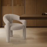 Design Dining Chair Sand Color Bouclé Maro - Fully Upholstered 