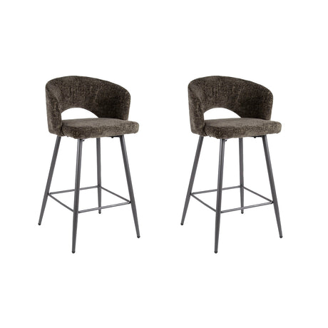 Set of 2 Alba Tissee Cargo Brown Bar Stools 