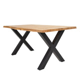 Dining table oak wood X-leg black Revi 