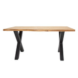 Dining table oak wood X-leg black Revi 