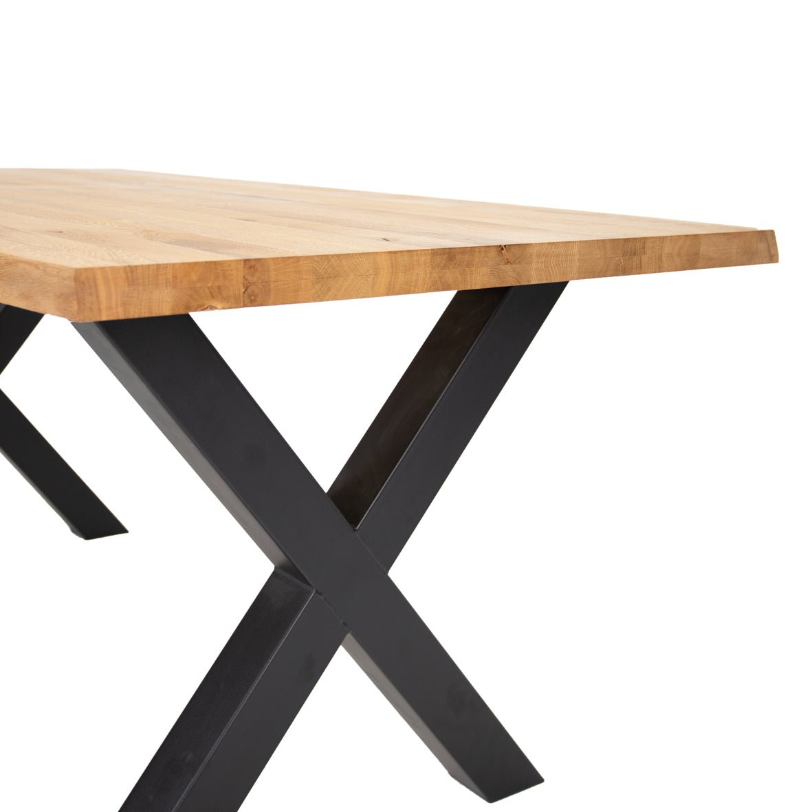 Dining table oak wood X-leg black Revi 