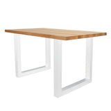 Dining table rover oak u-leg white