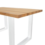 Dining table rover oak u-leg white