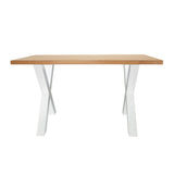 Dining table rover oak x-leg white