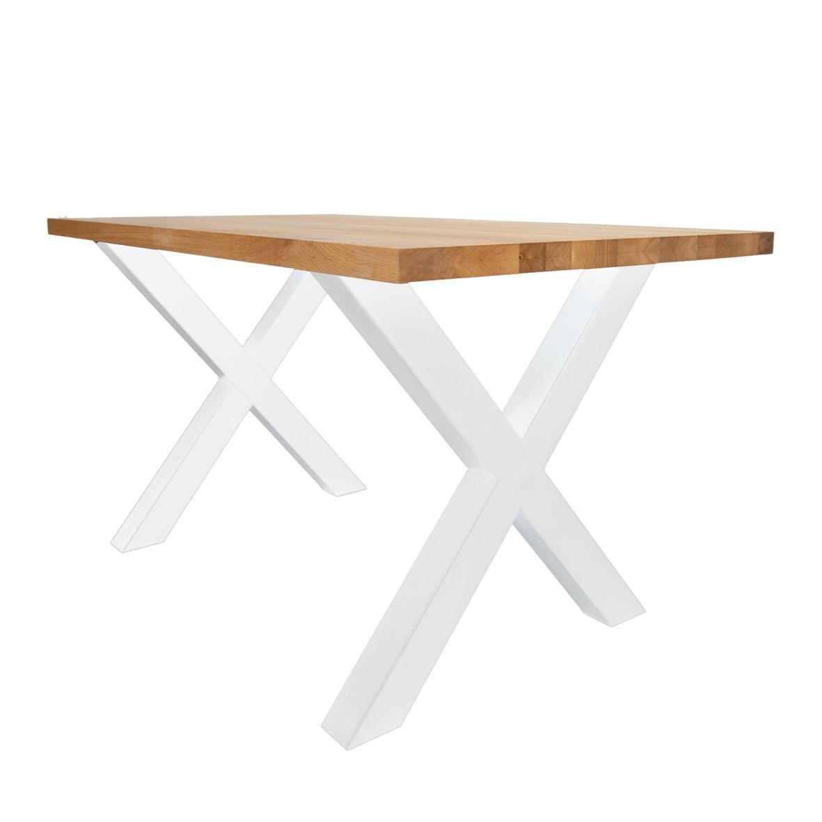 Dining table rover oak x-leg white