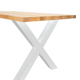 Dining table rover oak x-leg white