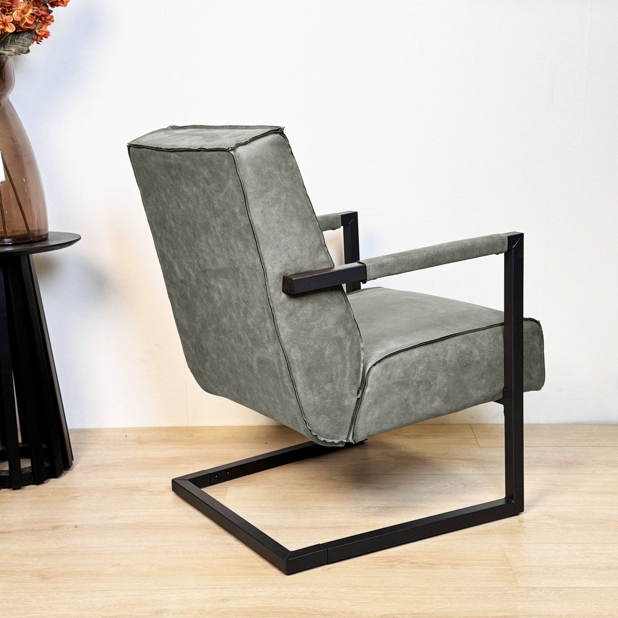 Tiger Industrial Leather Armchair Green