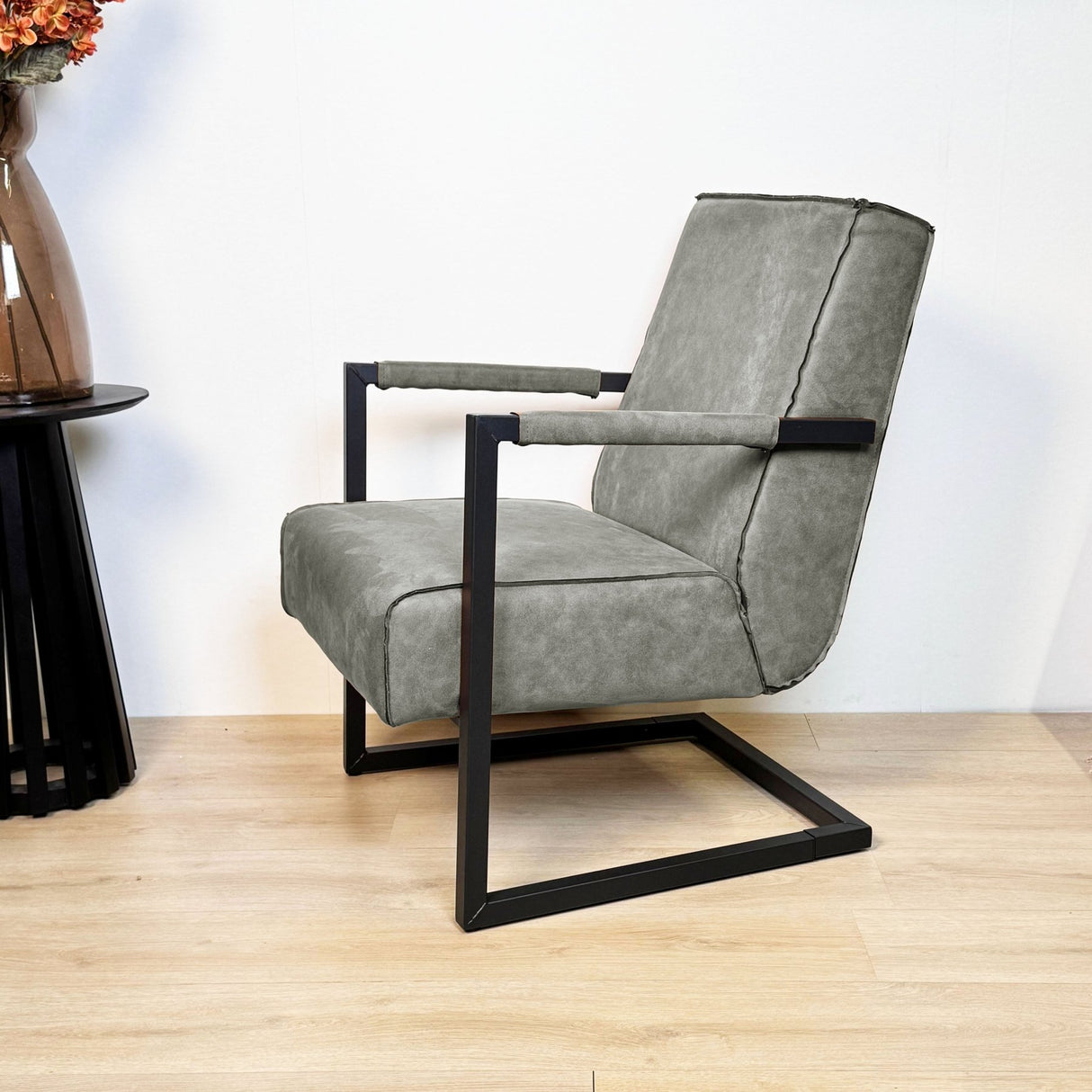 Tiger Industrial Leather Armchair Green