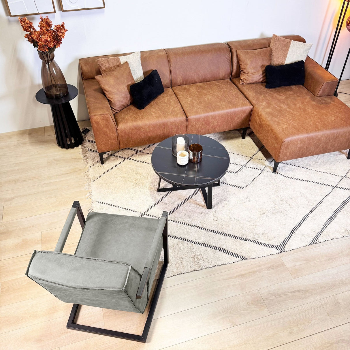 Tiger Industrial Leather Armchair Green