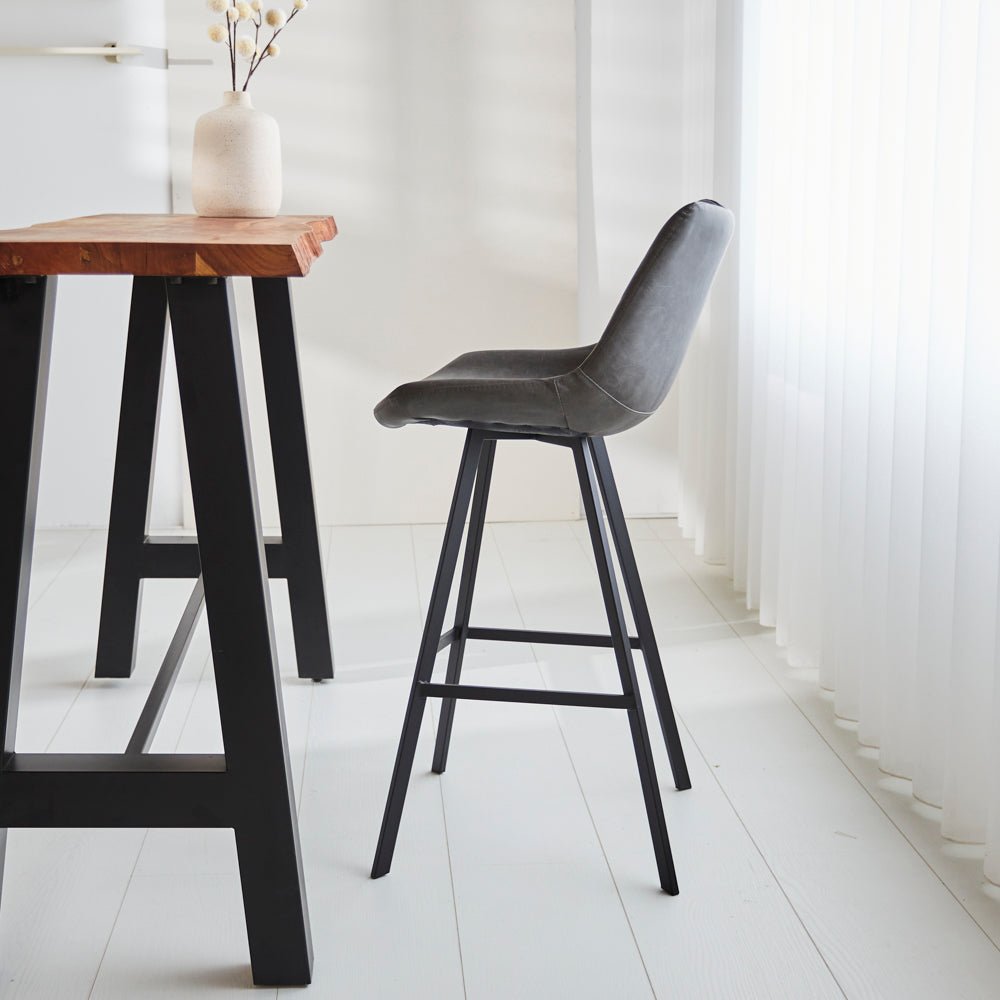 Juno Industrial Bar Stool Anthracite