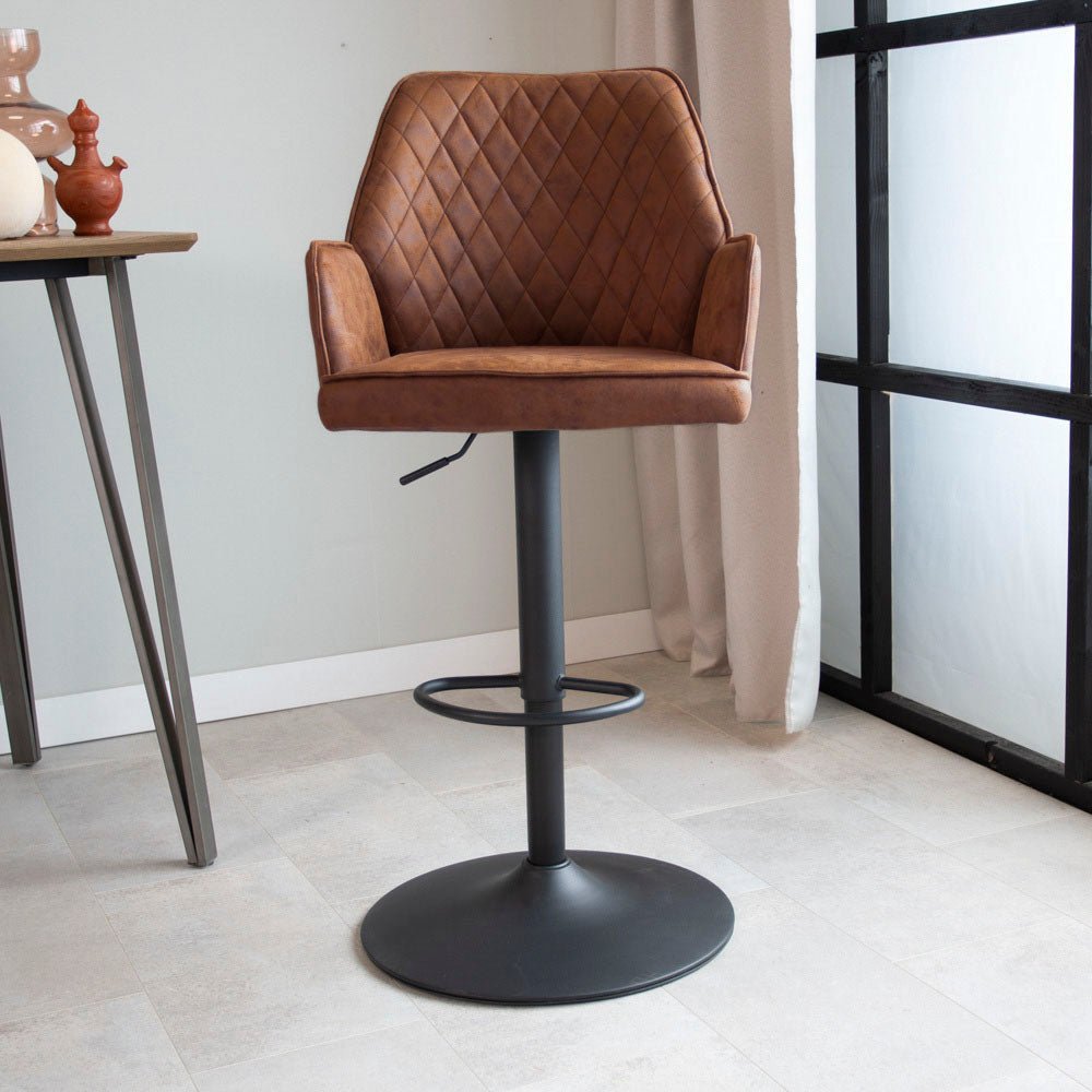 Industrial Bar Stool Novan Cognac