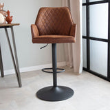 Industrial Bar Stool Novan Cognac