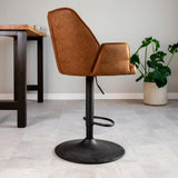 Industrial Bar Stool Novan Cognac