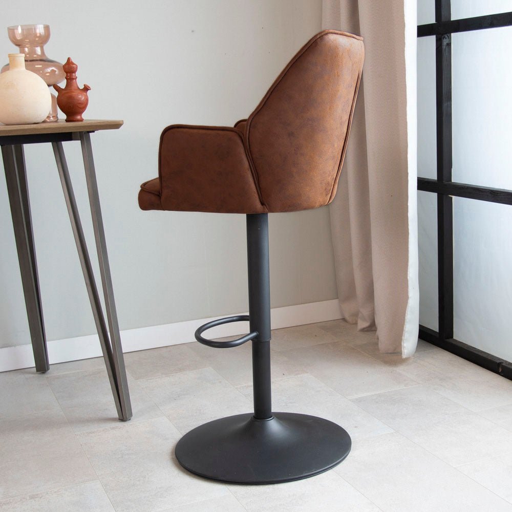 Industrial Bar Stool Novan Cognac