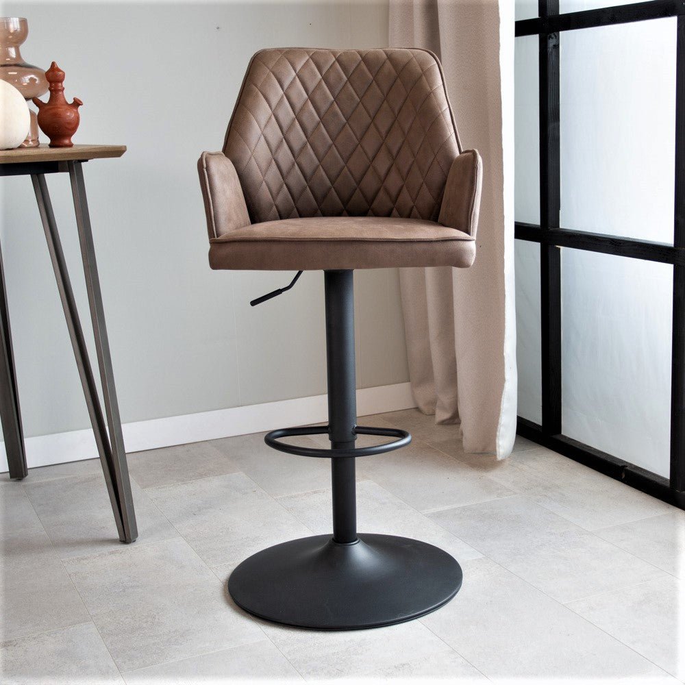 Industrial Bar Stool Novan Taupe