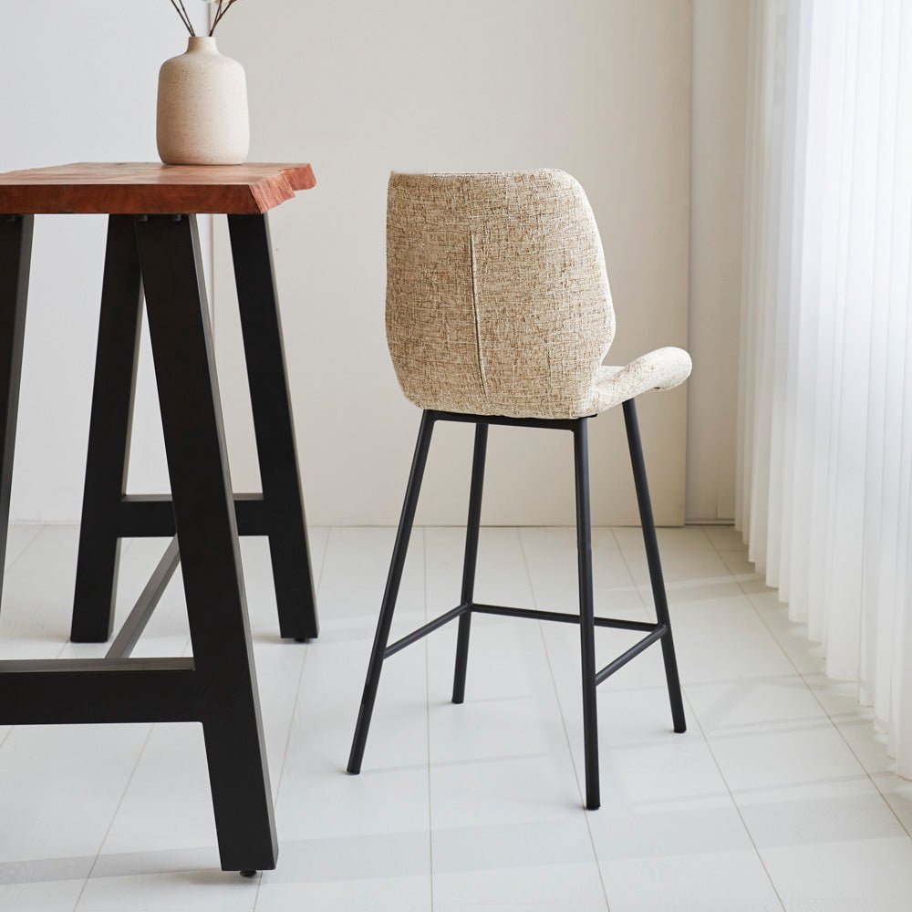 Beau Bar Stool Chenille Beige