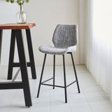 Beau Bar Stool Chenille Light Gray