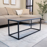 Coffee table Fien Gray Marble Look Rectangular 100x40 cm