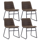 Industrial Dining Chair Taupe Mark - Faux Leather - Without Armrests