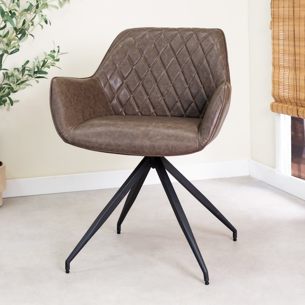 Gian Industrial Dining Chair Taupe