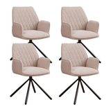 Swivel Dining Chair Novan Beige Bouclé - 180° Swivel