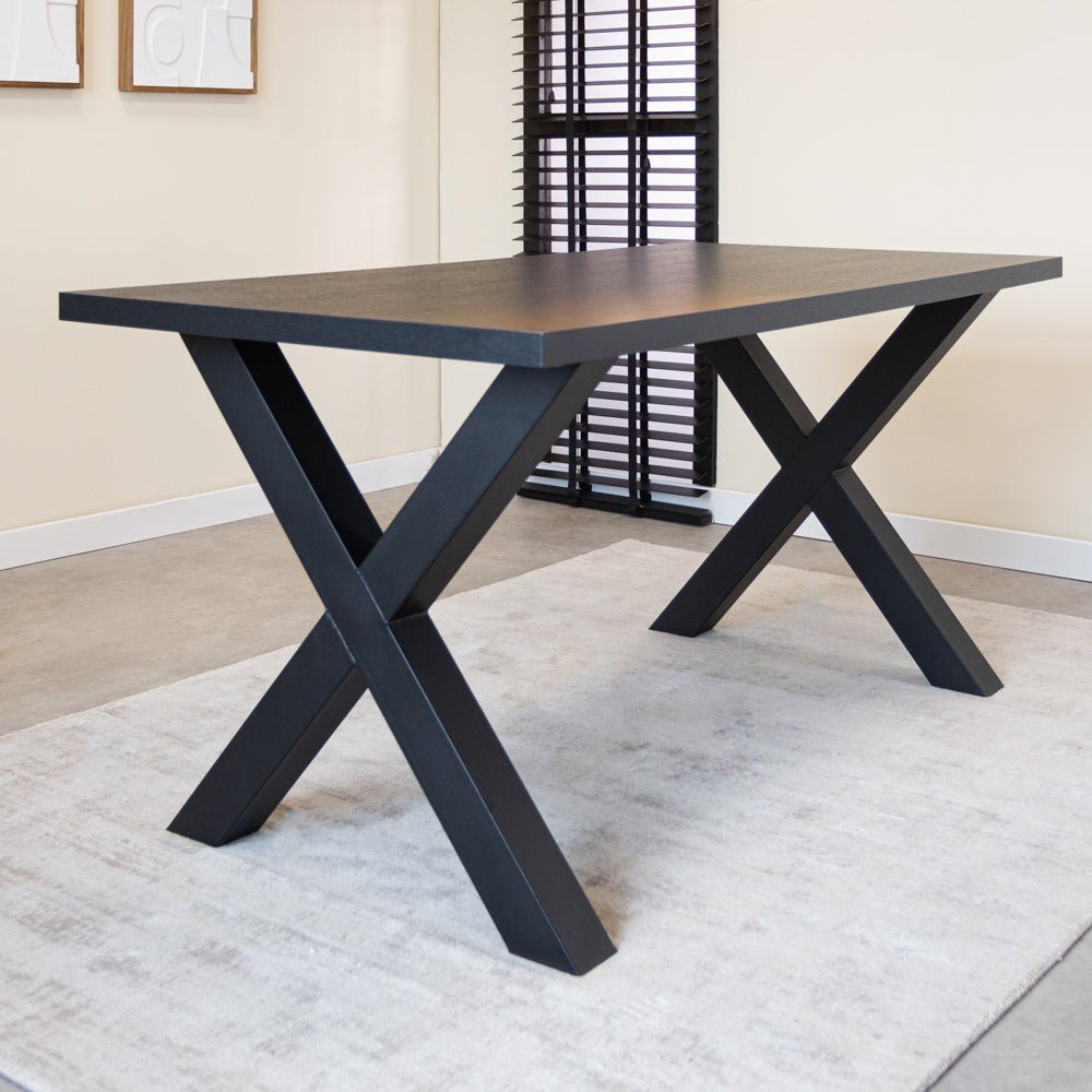 Dining table Lenzo black x-leg black