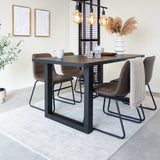 Dining table Black U-leg Black Lenzo 