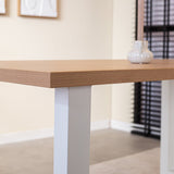 Dining table Lenzo Rustic oak u-leg white