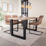 Dining table Robson oak black U-leg Lenzo 