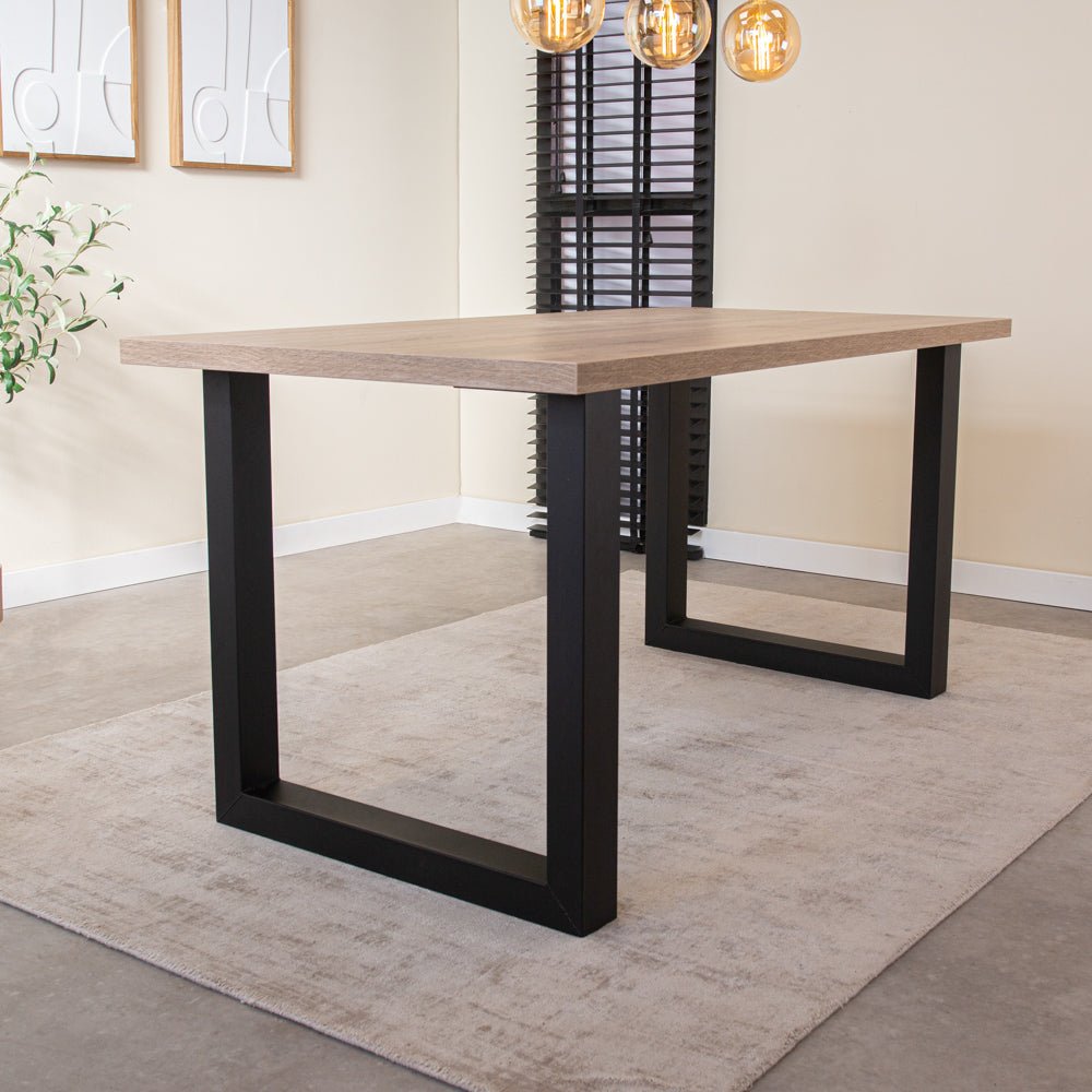 Dining table Robson oak black U-leg Lenzo 