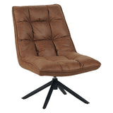 Yuki Swivel Armchair Eco-Leather Cognac