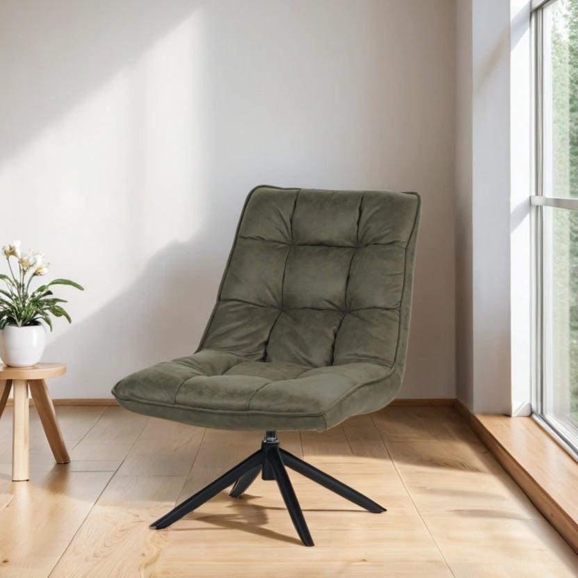 Yuki Swivel Armchair Eco-Leather Green