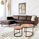 3-seater corner sofa Gino velvet brown left