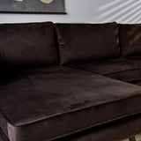 3-seater corner sofa Gino velvet brown left