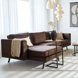 3-seater corner sofa Gino velvet brown left