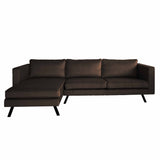 3-seater corner sofa Gino velvet brown left