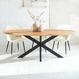 Dining table Odin oak oval matrix frame small