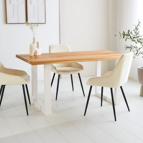 Dining Table Milas Oak U-leg White