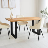 Milas Dining Table Oak with U-Leg Black